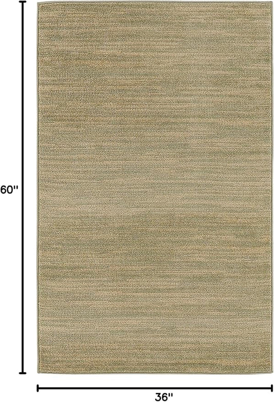 Nourison Home Nourison Essentials Green Gold 3' x 5' Area Rug - Easy Clean, Non Shedding, Bed Room, Living Room, Dining Room, Kitchen (3' x 5')