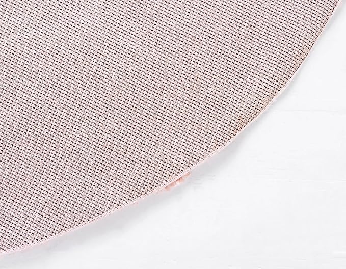 Unique Loom Davos Shag Collection Area Rug - Solid (10' Round, Dusty Rose)
