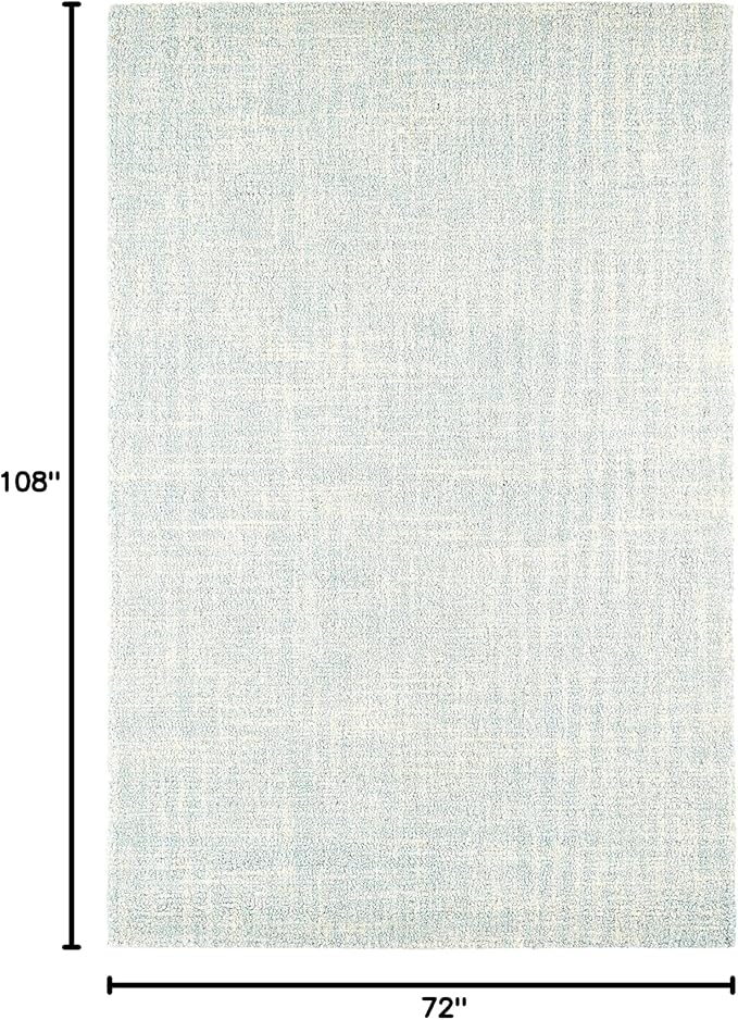 Dash and Albert Crosshatch Wool Area Rug - 6' x 9' Sky Blue Solid Hand Micro Hooked Accent Rug - Durable, High Traffic Areas Bedroom, Hallway, Stairs