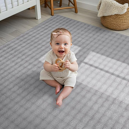 CAMILSON Modern Gray Non Slip Rug 3x5 Ultra Soft High Pile Area Rugs Non Skid Rubber Backing Durable & Easy to Clean Carpet for Living Room Bedroom Kids Room Indoor Use (3 x 5 Gray)