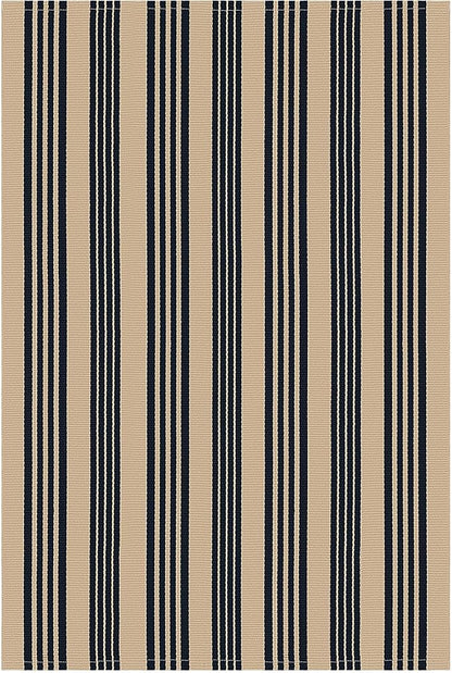 KOZYFLY Striped Front Door Mat 4x6 Ft Brown and Black Front Door Rug Cotton Washable Indoor Outdoor Rug Large Doormats Outdoor Striped Area Rugs for Kitchen Entryway Front Porch