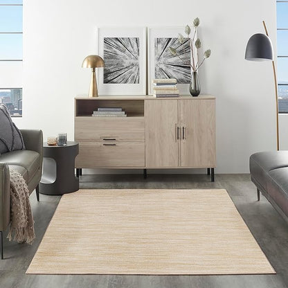 Nourison Home Nourison Essentials Ivory Gold 4' x 6' Area Rug - Easy Clean, Non Shedding, Bed Room, Living Room, Dining Room, Kitchen (4' x 6')