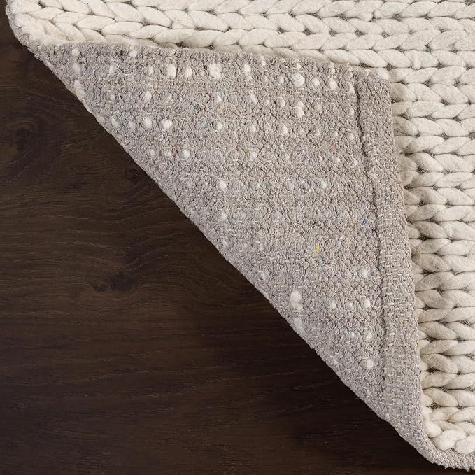 Nuloom Penelope Off-White/Ivory, 2'6" x 8', Hand-Braided, Wool & Cotton, Soft and Textured, High Traffic, Stain Resistant, Easy Clean, Durable Runner for Bedroom, Living Room, Dining, Entryway