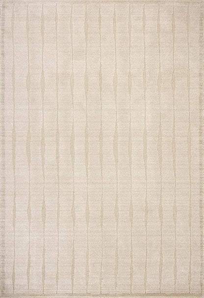 Loloi Chris Loves Julia Calvin Collection CLV-02 Ivory/Oatmeal 9'-6" x 12'-6" Area Rug Checkered Neutral Soft Living Room Bedroom Carpet