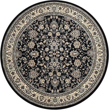 Unique Loom Sialk Hill Collection Area Rug - Washington (7' 10" Round Black/Gray)