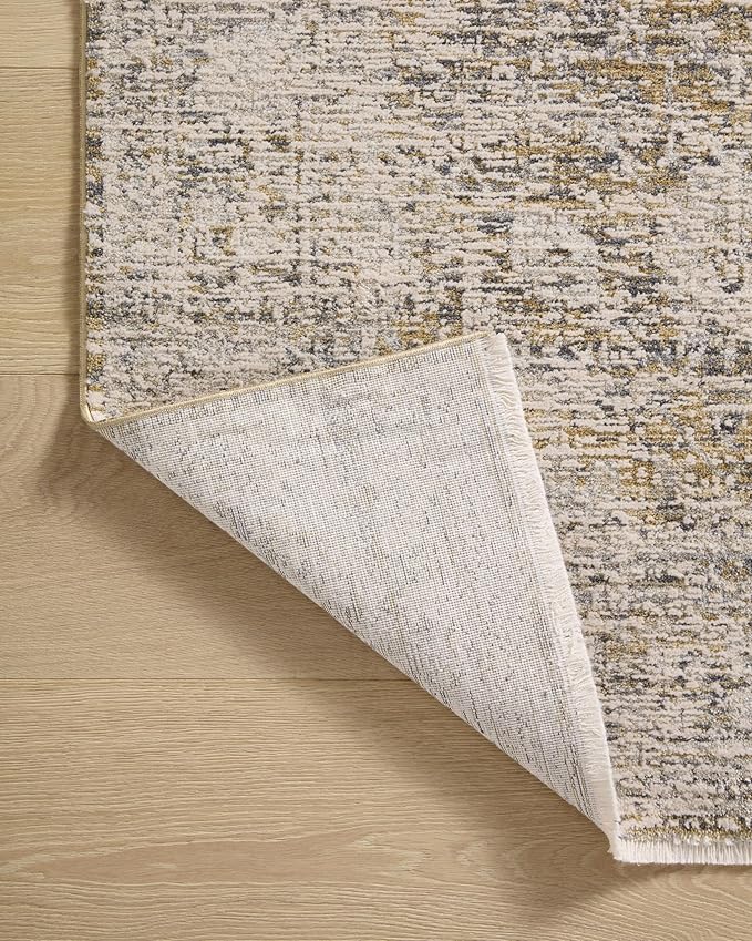 Loloi Amber Lewis Alie Collection ALE-05 Gold/Beige 7'-10'' x 7'-10'', .13'' Pile Height, Round Area Rug