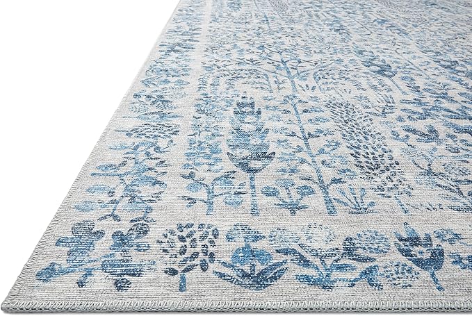 Loloi Rifle Paper Co. Maison Collection MAO-07 Blue 8'-4" x 11'-6", .19" Pile Height, Area Rug