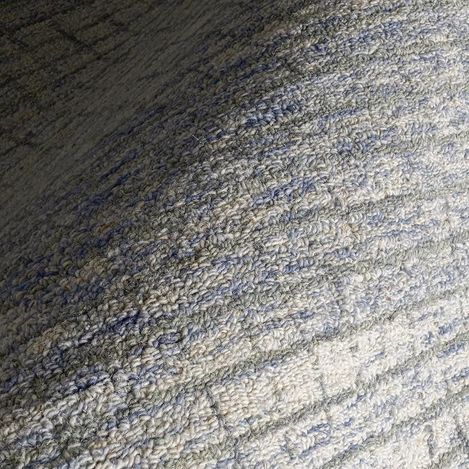Rugs USA Melrose Light Blue/Ivory, 6' x 9', Handmade, Wool & Cotton, Soft and Cozy, High Traffic, Stain Resistant, Easy Clean, Durable Area Rug for Bedroom, Living Room, Dining Space, Den, Entryway