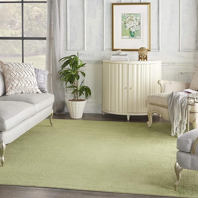 Nourison Home Nourison Essentials Green 9' x 12' Area Rug - Easy Clean, Non Shedding, Bed Room, Living Room, Dining Room, Kitchen (9' x 12')