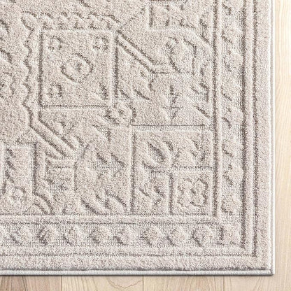 Well Woven Harlow Collection Cloud Medallion Light Blue - Modern Tribal Minimalist 3x5 Area Rug - Ideal for Living Room, Dining Room & Bedroom - Durable, Stain Resistant & Easy to Clean