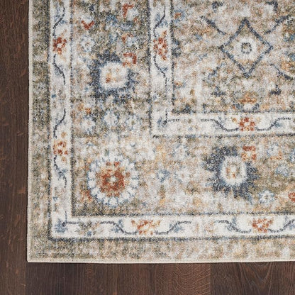 Nourison Home Astra Machine Washable Gold Grey 6'7" x 9' Area Rug - Easy Clean, Non Shedding, Bed Room, Living Room, Dining Room, Kitchen (7' x 9')