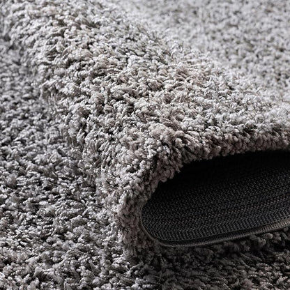 Unique Loom Solid Shag Collection Area Rug (6' 1" Octagon, Cloud Gray)