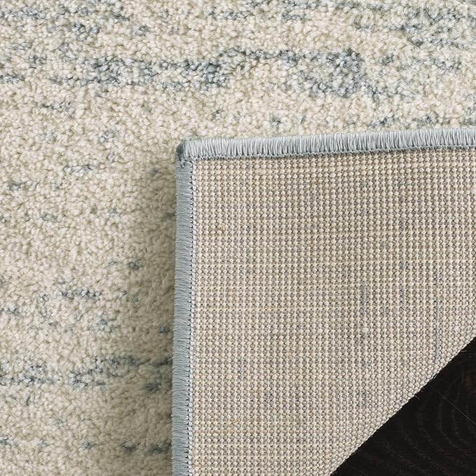 SAFAVIEH Adirondack Collection Area Rug - 8' Square, Slate & Cream, Modern Ombre Design, Non Shedding & Easy to Clean, Ideal for Living Room, Bedroom, Office, Dining Space (ADR113T)