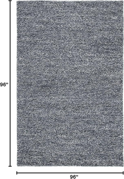 SAFAVIEH Natura Collection Area Rug - 8' Square, Dark Grey, Handmade Wool Blend, Textured Design, Ideal for Living Room, Bedroom, Dining Space (NAT620H)