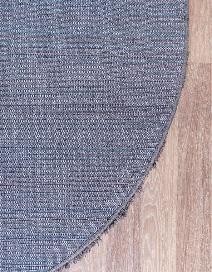 Unique Loom Solid Shag Collection Area Rug (10' 2" Round, Graphite Gray)