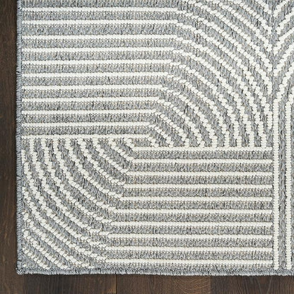Nourison Home Textured Home Charcoal Ivory 7'10" x 9'10" Area Rug - Easy Cleaning, Non Shedding, Bed Room, Living Room, Dining Room, Kitchen (8' x 10')