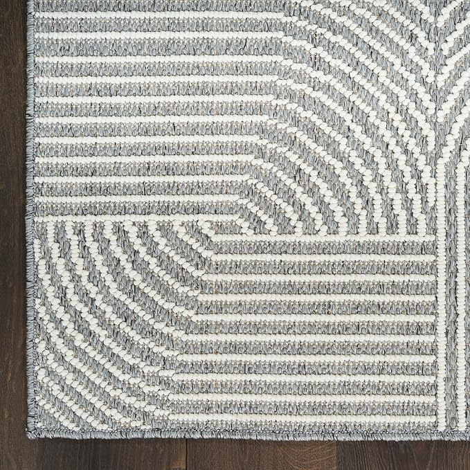 Nourison Home Textured Home Charcoal Ivory 3'11" x 5'11" Area Rug - Easy Clean, Non Shedding, Bed Room, Living Room, Dining Room, Kitchen (4' x 6')