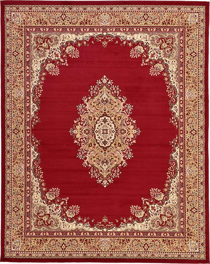 Unique Loom Reza Collection Traditional Persian Style Area Rug, 8 x 10 ft, Burgundy/Ivory