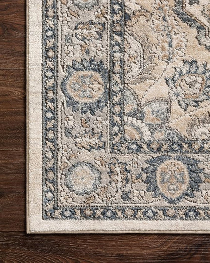 Loloi Teagan Collection TEA-01 Natural/Lt. Grey 2'-8" x 4' Accent Rug, Large, Soft Neutral Rug, High-Traffic for Living Room, Bedroom, Home Office, Dining Area