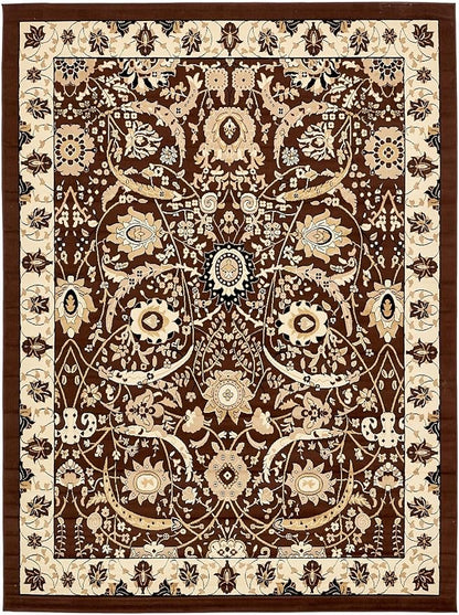 Unique Loom Espahan Collection Area Rug - Cape Cod (9'x 12' Rectangle, Brown/ Beige)