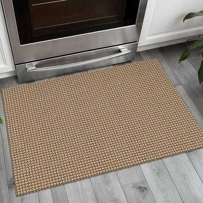 Small Braided Rugs 2x3 Ft Area Rugs for Entryway Washable Rug Non Slip Throw Rugs Cotton Woven Door Mat Indoor Entrance Front Door Rugs for Foyer Kitchen, Orange/Tan/Brown