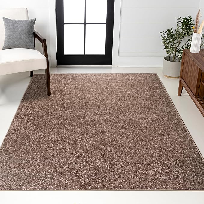 JONATHAN Y Haze Solid Low-Pile Brown Indoor Area Rug 10x14, Coastal,Bohemian,Minimalist,Classic, Easy-Cleaning for Living Room,Bedroom,Kitchen,Pet Friendly,Non-Shedding (SEU100J-14)