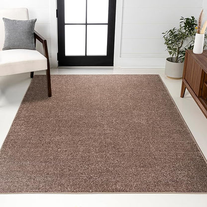 JONATHAN Y Haze Solid Low-Pile Brown Indoor Area Rug 6x9, Coastal,Bohemian,Minimalist,Classic, Easy-Cleaning for Living Room,Bedroom,Kitchen,Pet Friendly,Non-Shedding (SEU100J-6)
