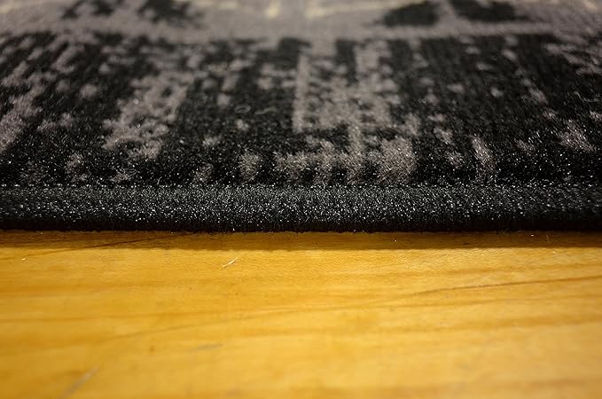 Unique Loom Taftan Collection Border Geometric Tribal Inspired Design Area Rug (9' 10 x 13' 0 Rectangular, Black/ Gray)