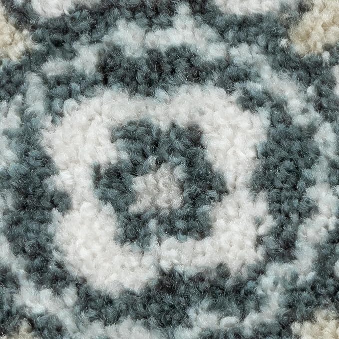 Maples Rugs Reggie Floral Runner Rug - Made in USA - Washable, Non Slip Indoor Carpet for Kitchen, Hallway, and Laundry Room, 2'6" x 5', Persian Blue