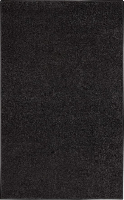 Nourison Home Nourison Essentials Black 3' x 5' Area Rug - Easy Clean, Non Shedding, Bed Room, Living Room, Dining Room, Kitchen (3' x 5')