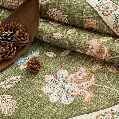 jinchan Elora 3x8 Floral Runner Rug for Hallway Washable Kitchen Runner Vintage Romance Design Non Slip Thin Indoor Floor Cover Low-Profile Throw Carpet for Entryway Bathroom Bedroom Porch, Green