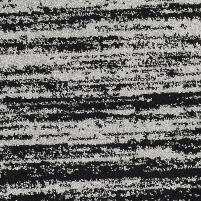 SAFAVIEH Adirondack Collection Area Rug - 6' Round, Silver & Black, Modern Ombre Design, Non Shedding & Easy to Clean, Ideal for Living Room, Bedroom, Office, Dining Space (ADR113A)