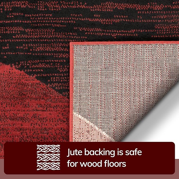 Well Woven Dulcet Bingo Red Modern Geometric Area Rug – 2x4 (2’7” x 3’11”) | Soft Durable Polypropylene Rug for Living Room, Bedroom, or Entryway | Stain & Fade Resistant, Easy to Clean, Medium Pile