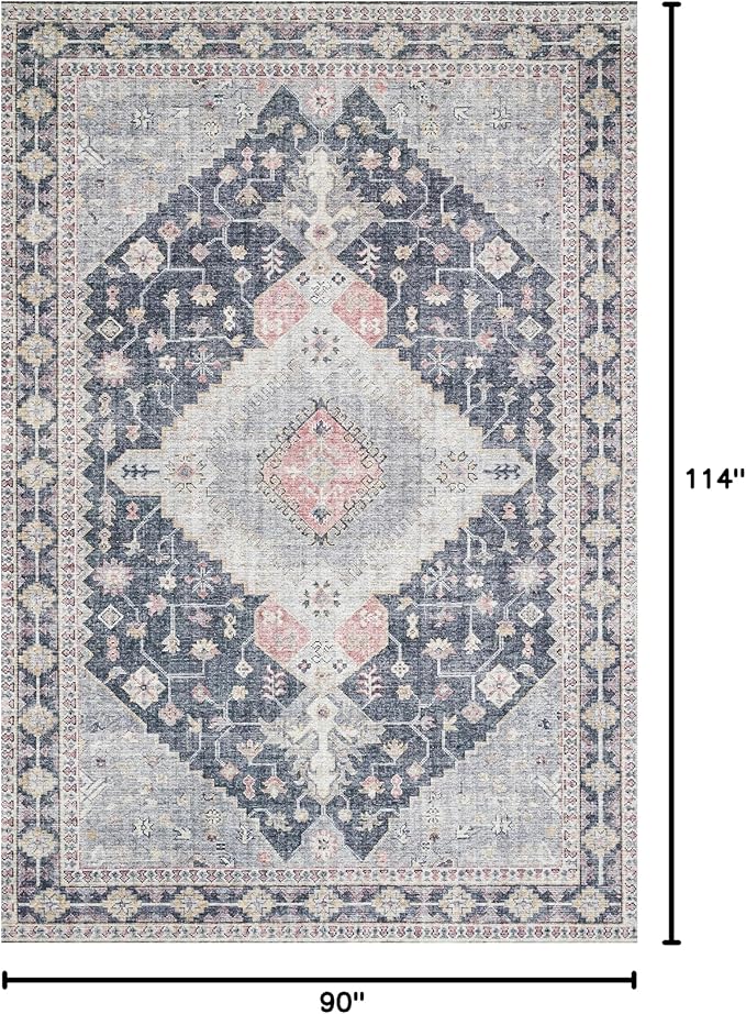 Loloi II Skye Collection SKY-02 Charcoal/Multi 7'-6" x 9'-6" Area Rug