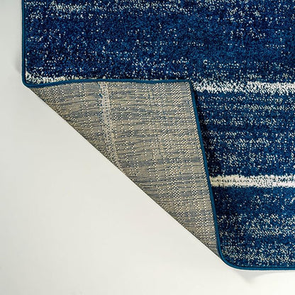 JONATHAN Y Williamsburg Minimalist Stripe Navy/Cream Indoor Area Rug, 3x5, Contemporary, Modern, Easy-Cleaning for Living Room, Bedroom, Kitchen, Pet Friendly, Non-Shedding (MOH201C-3)