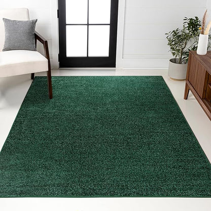 JONATHAN Y Haze Solid Low-Pile Emerald Indoor Area Rug 10x14, Coastal,Bohemian,Minimalist,Classic, Easy-Cleaning for Living Room,Bedroom,Kitchen,Pet Friendly,Non-Shedding (SEU100L-14)