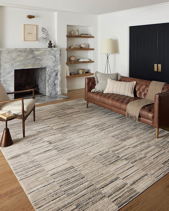 Loloi Darby Collection DAR-01 Charcoal/Sand 2'-7" x 10'-0" Runner Rug