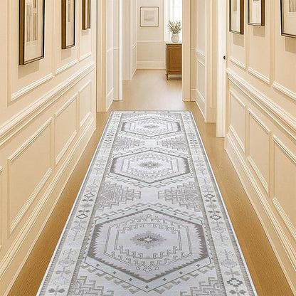 Fame Living Washable Area Rug. Modern Farmhouse. Vintage. Turkish. Bohemian. Distressed. Oriental. Traditional. Rugs for Living Room. Dining. Bedroom. Office. Entryway. Foyer. (856BrC, 2'5" x 9'8")
