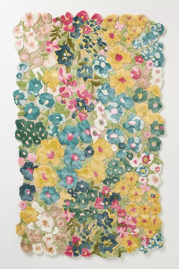Cassia Wool Viscose Area Rug – 6’ x 9' – Handmade Wool Area Rugs –Yellow – Rugs for Living Room, Bedroom – Anti-Skid – Carpets with Non-Slip Natural Backing with 100% Cotton