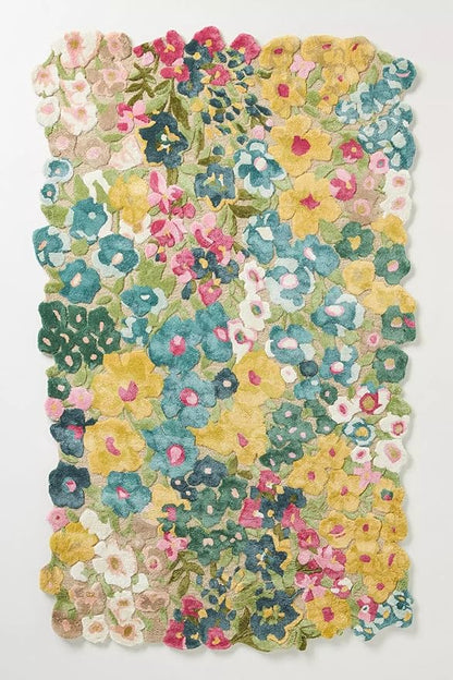 Cassia Wool Viscose Area Rug – 6’ x 8' – Handmade Wool Area Rugs –Yellow – Rugs for Living Room, Bedroom – Anti-Skid – Carpets with Non-Slip Natural Backing with 100% Cotton