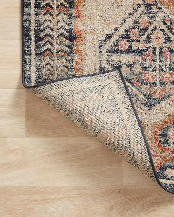 Loloi Jocelyn Collection JOC-05 Navy/Multi 6'-7" x 9'-7" .38" Thick Area Rug