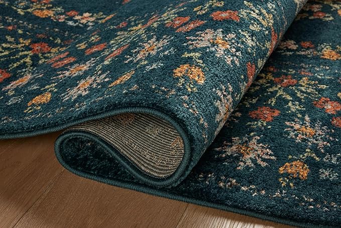 Loloi Rifle Paper Co. Laurel Collection LAU-02 Navy 2'-8" x 8' Runner Rug