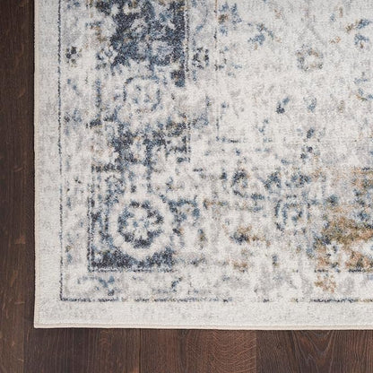 Nourison Home Astra Machine Washable Ivory Blue 7'10" x 10' Area Rug - Easy Clean, Non Shedding, Bed Room, Living Room, Dining Room, Kitchen (8' x 10')