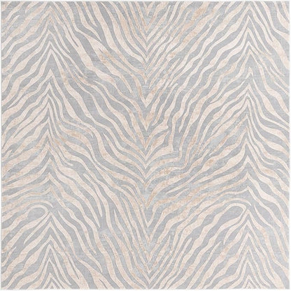 Unique Loom Finsbury Collection Area Rug - Meghan (7' 10" Square, Gray and Ivory)