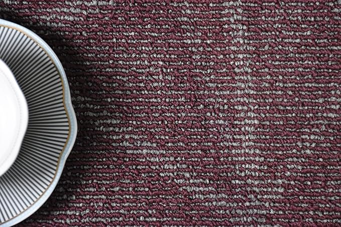 Furnish my Place Geometrical Pattern Indoor/Outdoor Refine Burgundy Abstract Area Rug, Runner Rug, Hallway Entry Carpet, Contemporary Rug for Living Room, Dining Room, Made in USA - 3' x 12'
