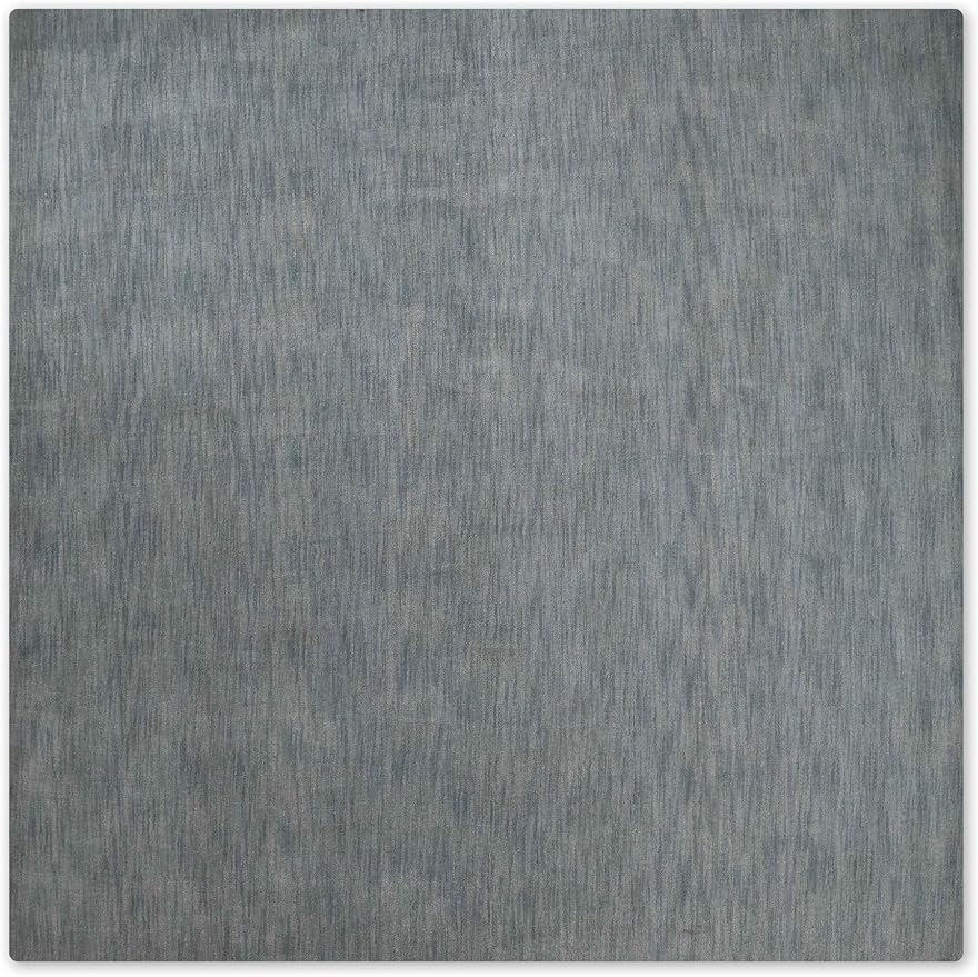Hand Knotted Loom Wool ECO-Friendly Area Rugs - 8'x8', Square, Light Blue Color, Solid Plain Design, High Pile Handmade Anti Skid Area Rugs for Living Room, Bed Room (L00111)