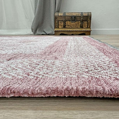 Alfa Rich 3x5 Mauve Lilac Washable Area Rugs for Living Room Bedroom Kitchen Cotton Runner