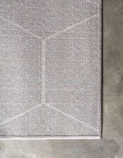 Unique Loom Trellis Frieze Collection Area Rug - Geometric (6' Square, Light Gray/ Ivory)