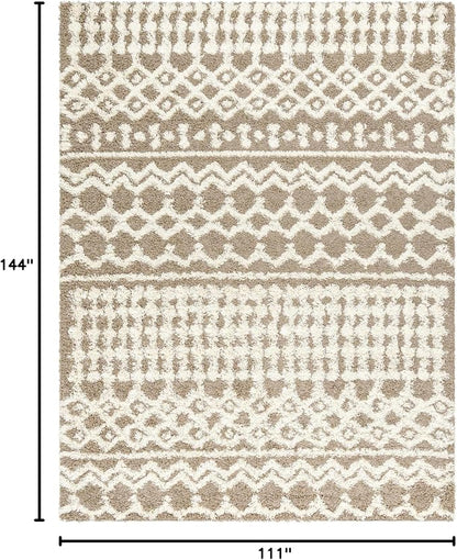 Livabliss Hapsburg Moroccan Shag Area Rug,9'3" x 12',Medium Brown