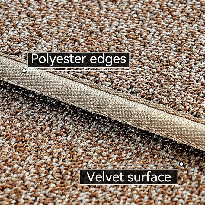 Area Rug with Non Slip Rubber Backing, Washable Soft Floor Carpet for Living Room, Kitchen, Entryway Indoor, Bedroom, Laundry, Low Pile Area Rugs, Solid Color with Pointillism Style, 3 * 5 ft Brown